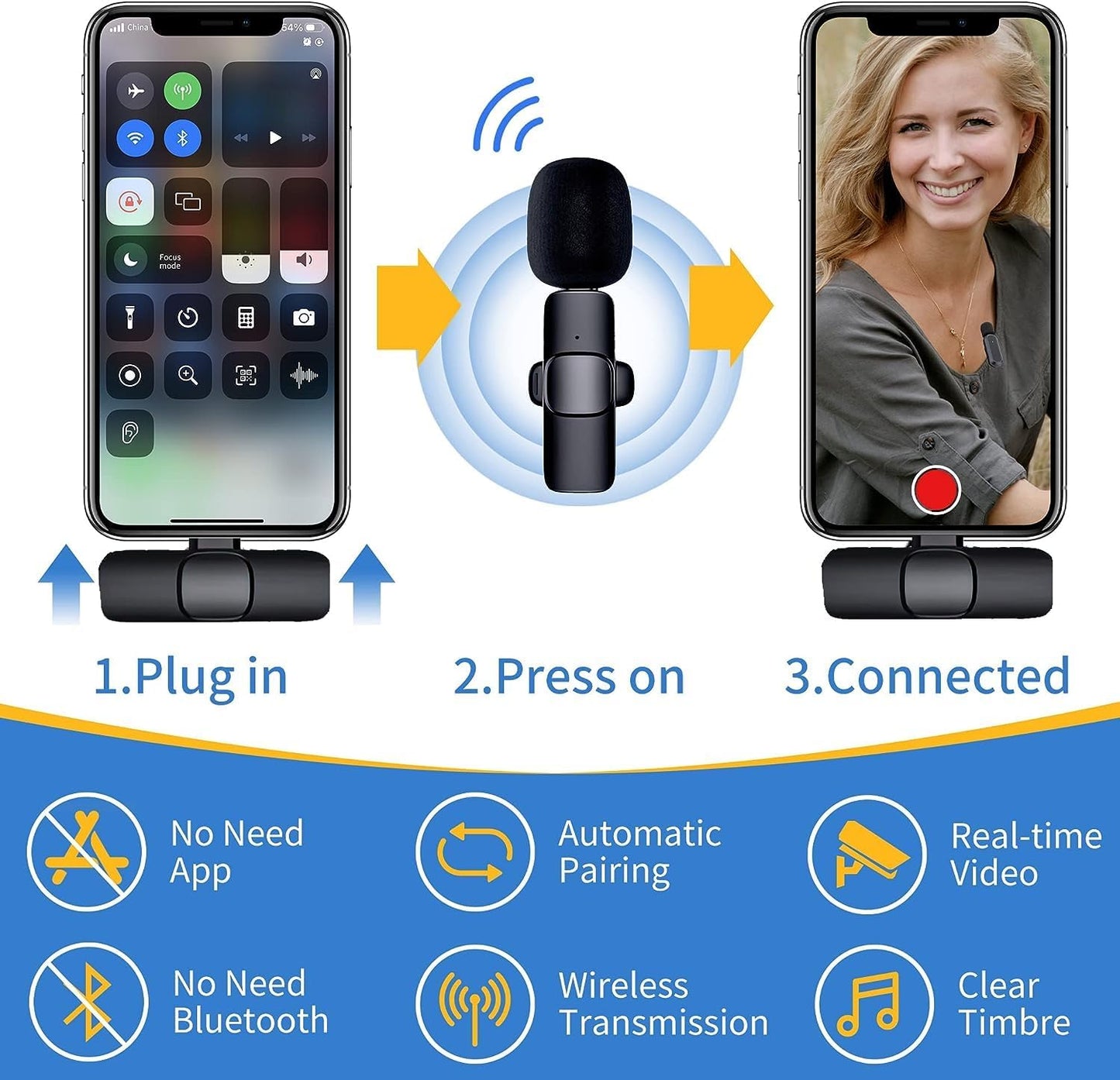 K9 Dual Wireless Lavalier Microphone | Plug & Play USB Type-C Mic with Auto Sync & Noise Reduction