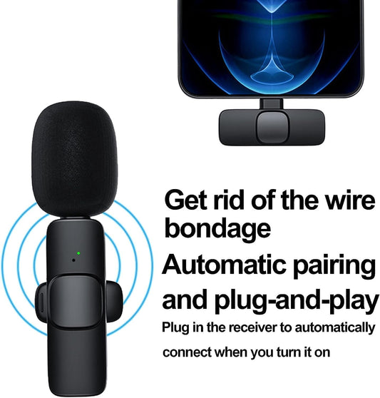 K9 Dual Wireless Lavalier Microphone | Plug & Play USB Type-C Mic with Auto Sync & Noise Reduction